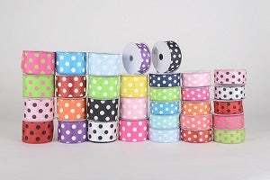 Polka Dot Ribbons at Wholesale, 10 Yards Satin Ribbons Wired