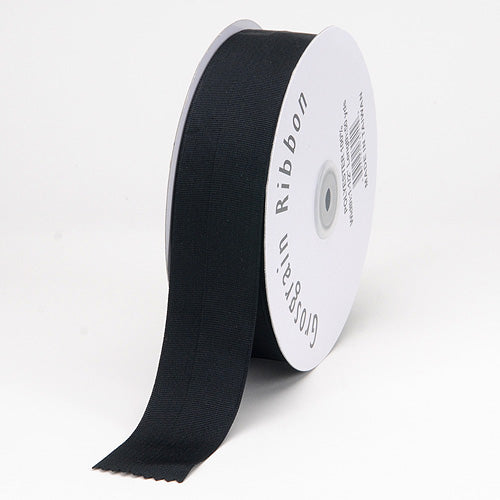 Black - Grosgrain Ribbon Solid Color - ( 1/4 inch | 50 Yards )