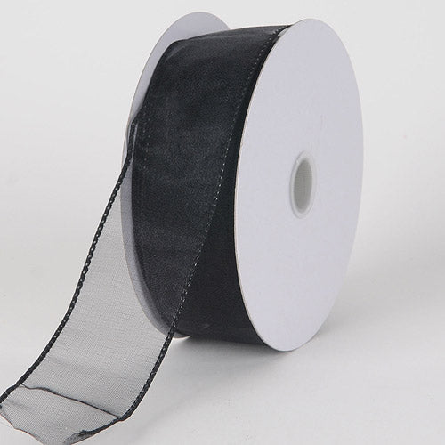 Black - Sheer Organza Ribbon - ( 1-1/2 inch