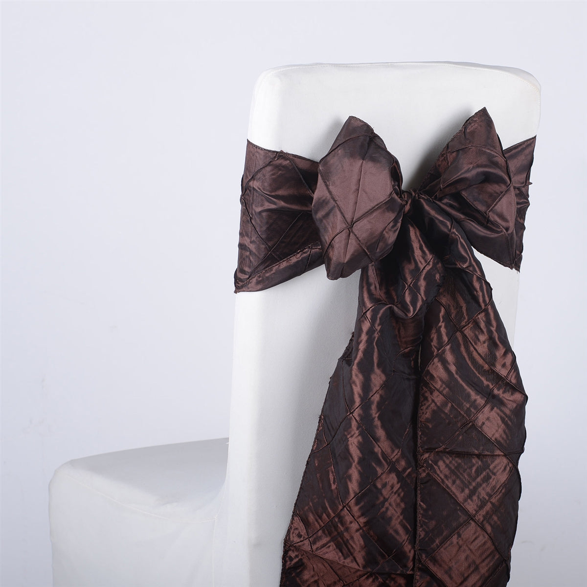 Chocolate Brown - 12 x 108 inch Pintuck Satin Table Runners
