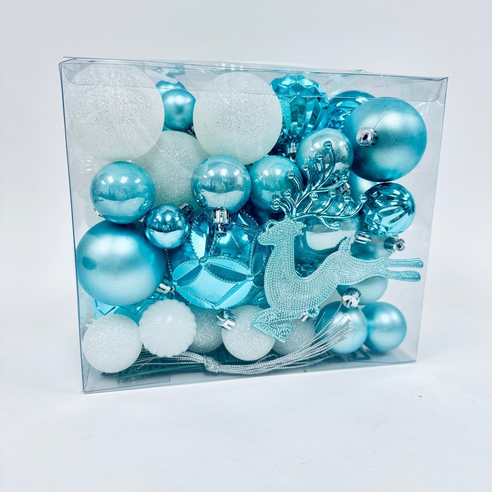30-Piece Blue, Silver Shatterproof Christmas Ornaments Set - Gift