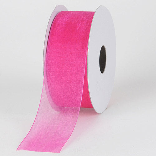 Hot Pink - Sheer Organza Ribbon - ( 1 - 1/2 Inch