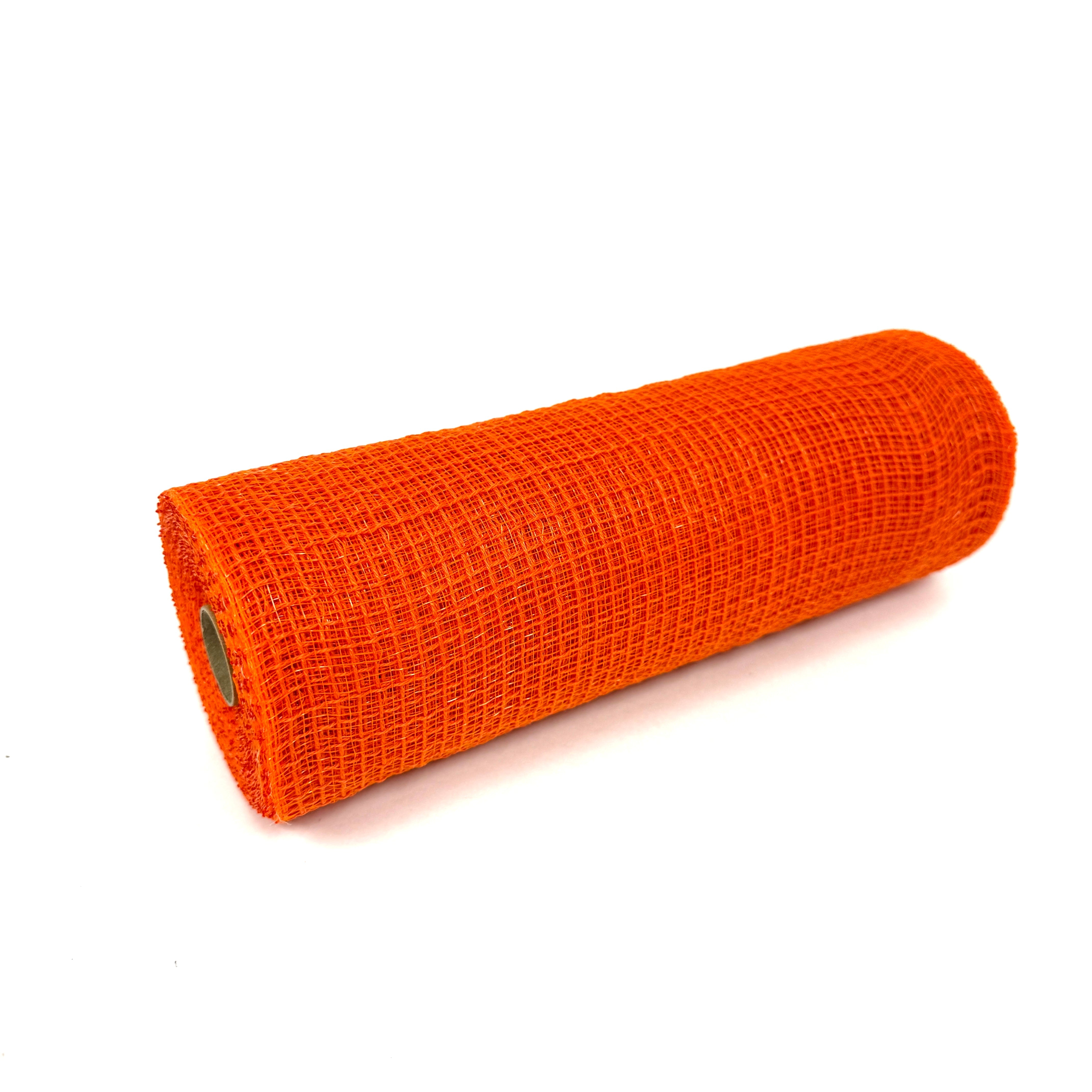 10 Inch X 10 Yards Orange and White Two-tone Poly Burlap Mesh 