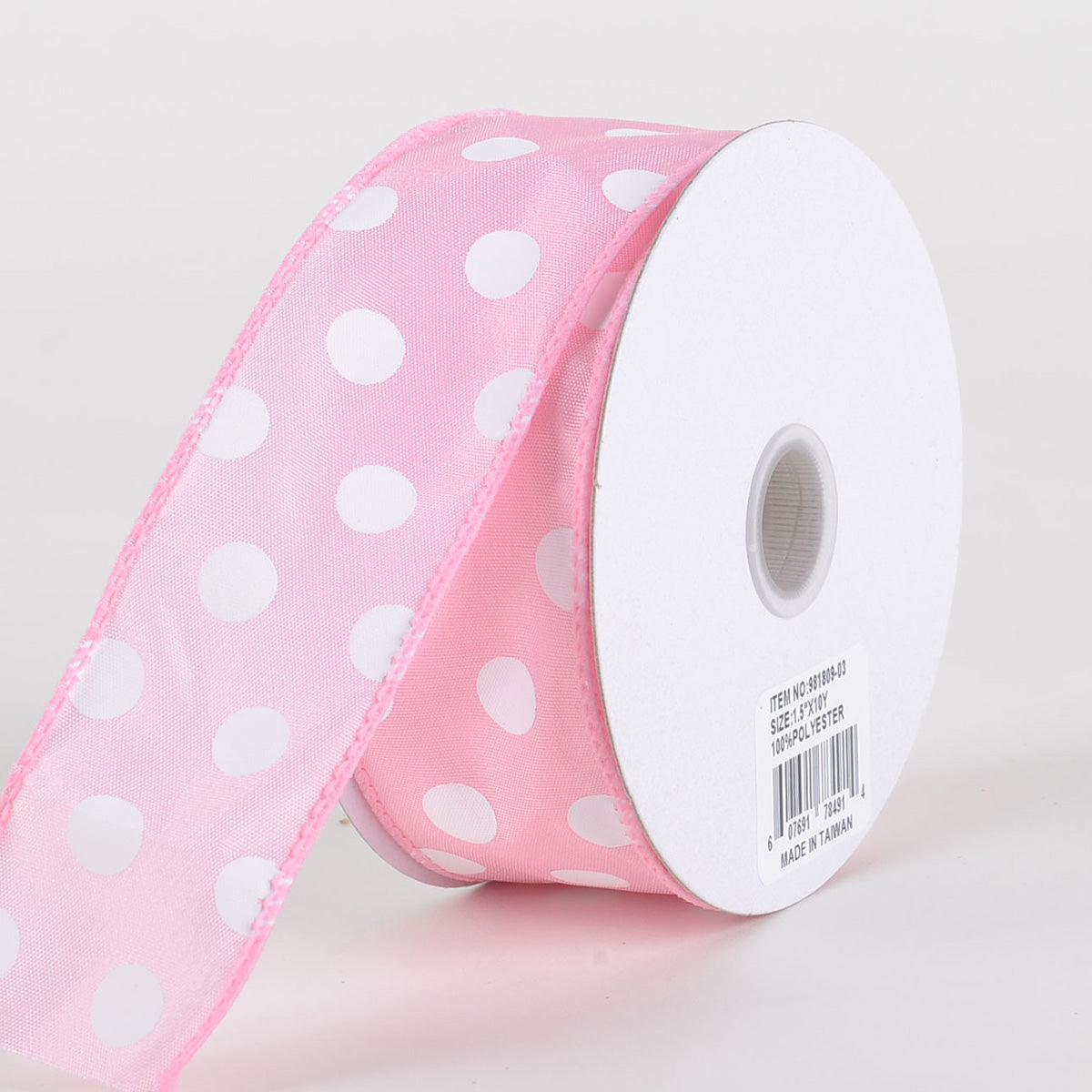 1.5 inch Hot Pink Ribbon with Hot Pink & White Check Wired Edges - 5 Yards