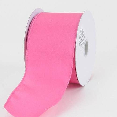 1 - 1/2 Inch x 10 Yards Hot Pink Wired Budget Satin Ribbon