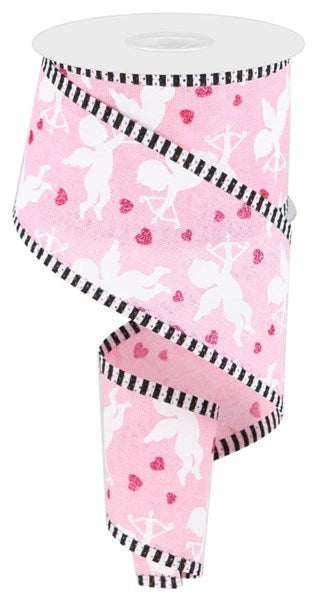 Pink and Ivory Ribbon Stripe Paper