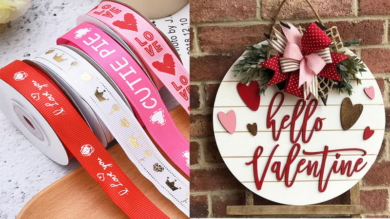 Glittery Hearts Valentine's Ribbon, Holiday Ribbons