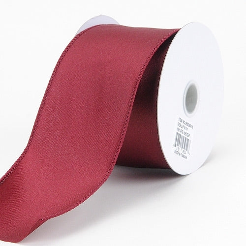 1 - 1/2 Inch x 10 Yards Burgundy Wired Budget Satin Ribbon BBCrafts.com