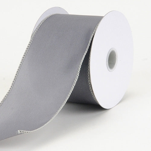 1 - 1/2 Inch x 10 Yards Silver Wired Budget Satin Ribbon BBCrafts.com