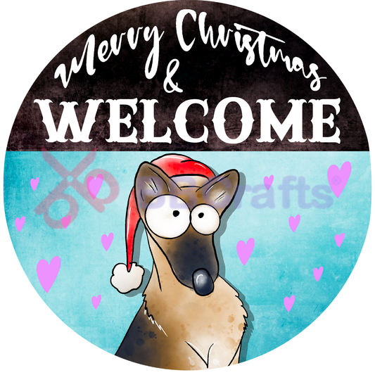 Whippet Dog - Merry Christmas Metal Sign - Made In USA