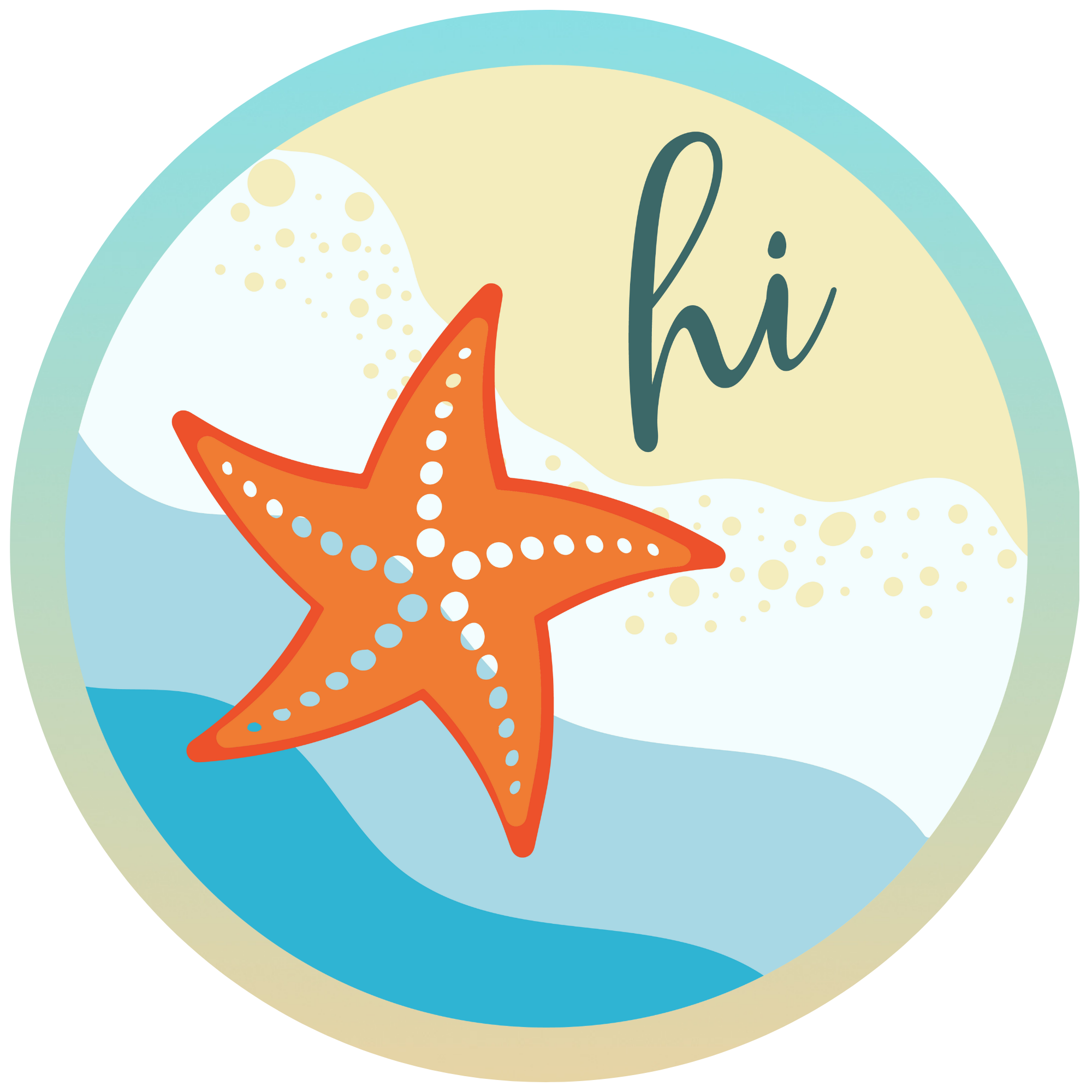 Starfish Hi! Metal Sign - Made In USA – BBCrafts.com