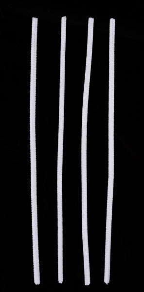 12 Inch L x 6mm : WHITE Chenille Stems - 25Ea/Bag BBCrafts.com