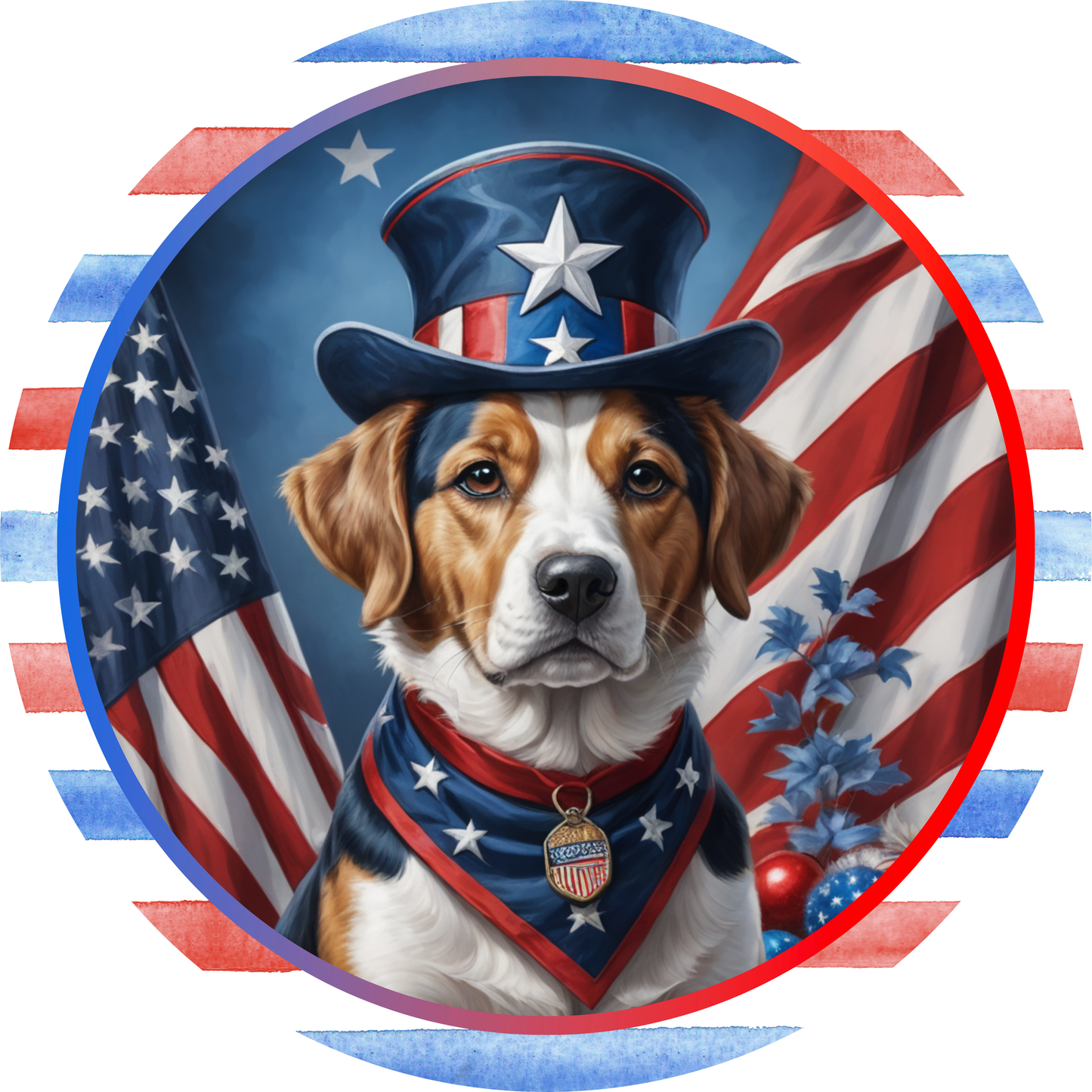 Patriotic Pup Metal Sign - Made In USA