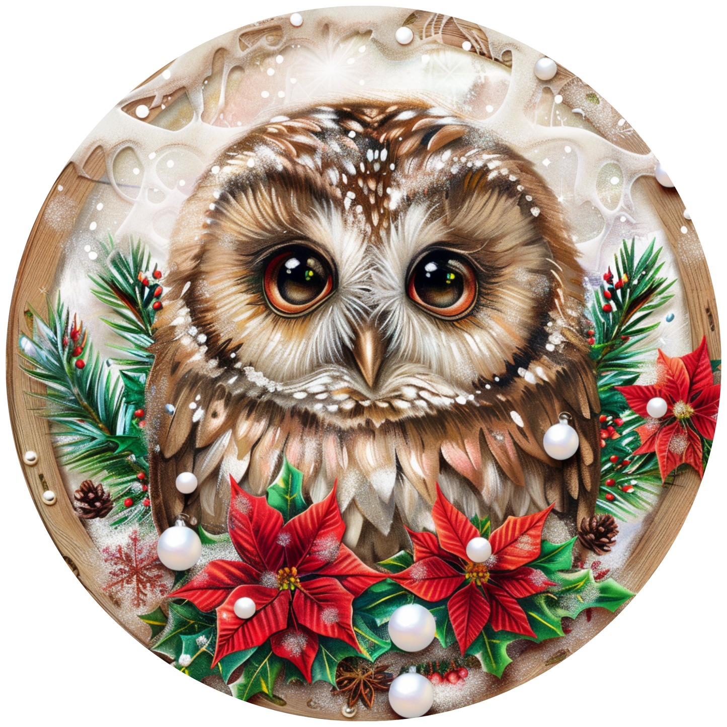 Snowy Owl In The Snow Metal Sign - Made In USA