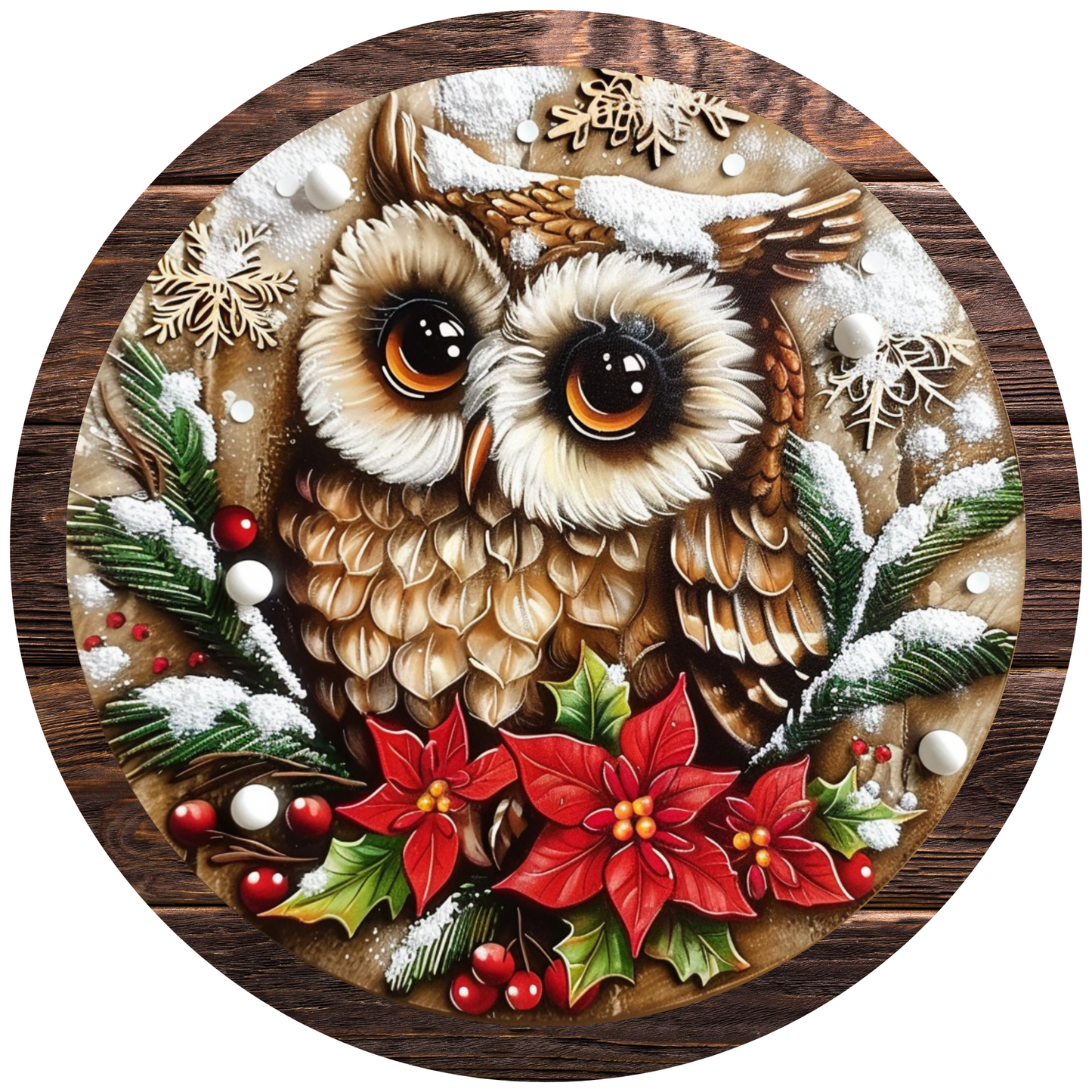 Snowy Owl In The Snow Metal Sign - Made In USA