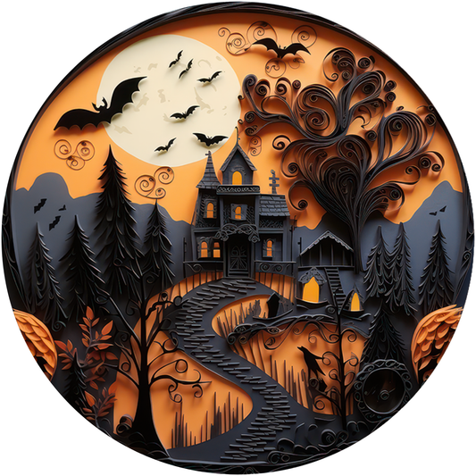 The Haunted Spooky House Metal Sign - Made In USA