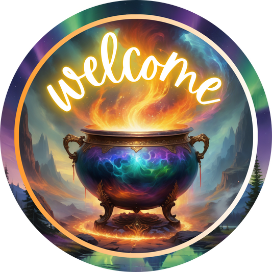 Welcome to the Cauldron Metal Sign - Made In USA