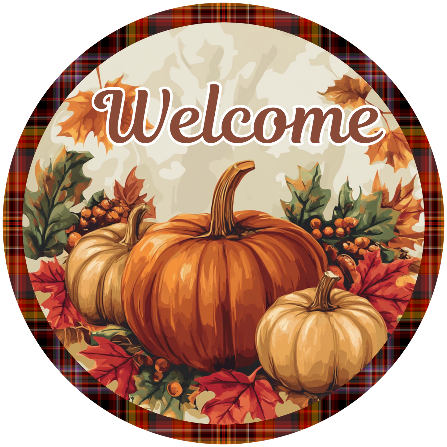 Welcome Pumpkin Paradise Metal Sign - Made In USA