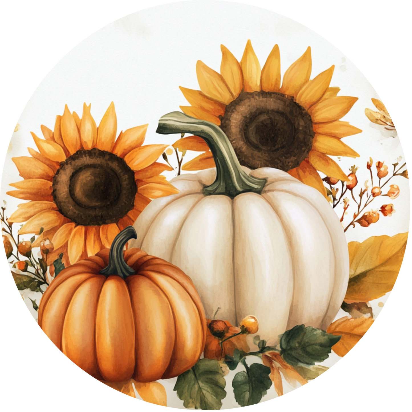 Sunflowers and Pumpkins Metal Sign - Made In USA