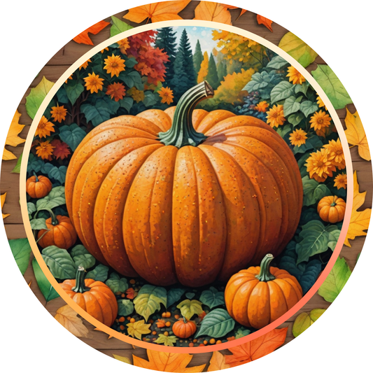 Pumpkin Harvest Metal Sign - Made In USA