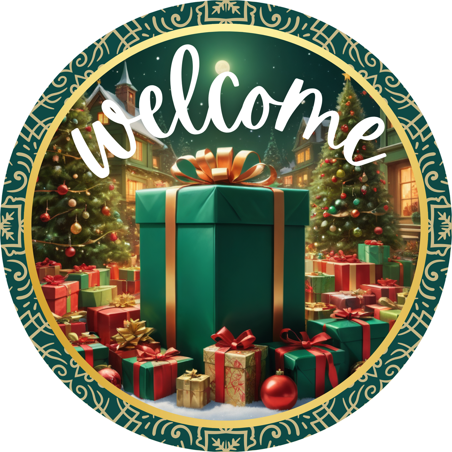 Christmas Welcome Gift Metal Sign - Made In USA