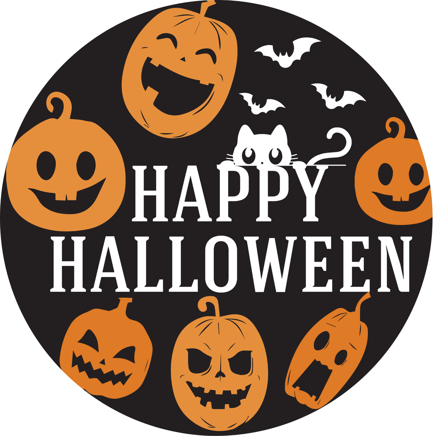 Happy Halloween Pumpkin Metal Sign - Made In USA