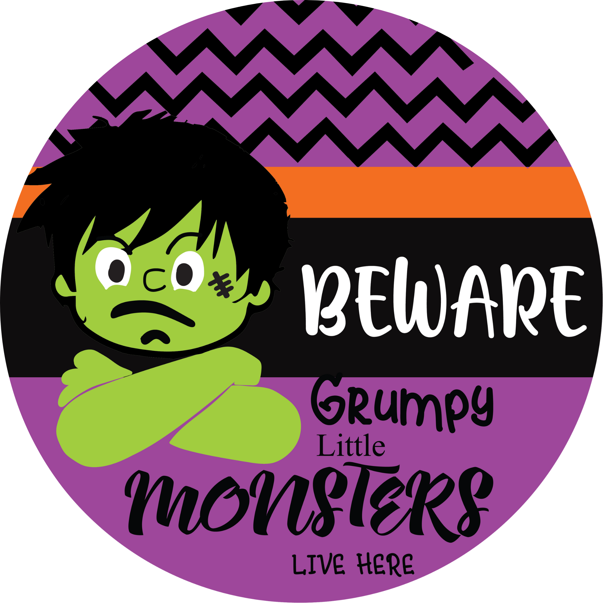 Beware Grumpy Little Monsters Live Here Metal Sign - Made In USA ...