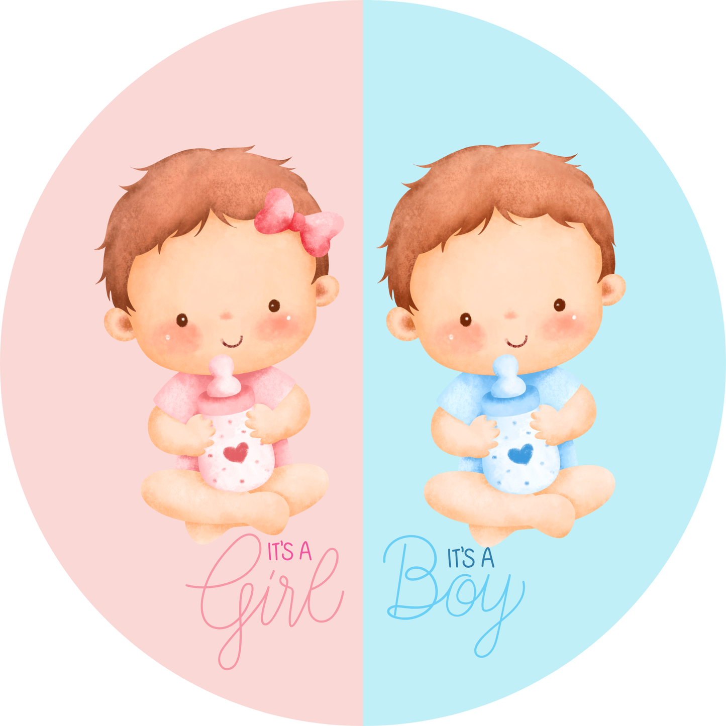 Baby Twins - It's a Girl and a Boy Metal Sign - Made In USA