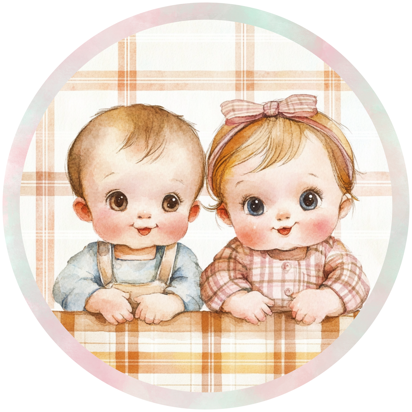 Baby Twins - It's a Girl and a Boy Metal Sign - Made In USA