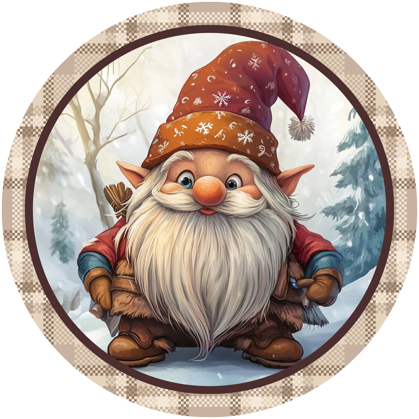 Winter Gnome Metal Sign - Made In USA