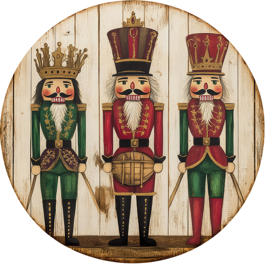 Nutcracker Christmas Trio Metal Sign - Made In USA