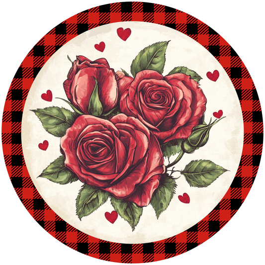 Red Roses Metal Sign - Made In USA