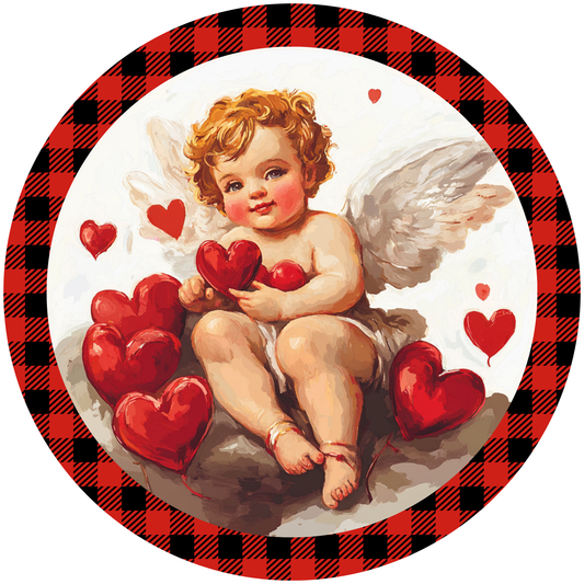 Cupid Love Metal Sign - Made In USA