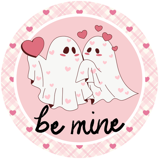 Boo! Ghostly Couple in Love Metal Sign - Made In USA