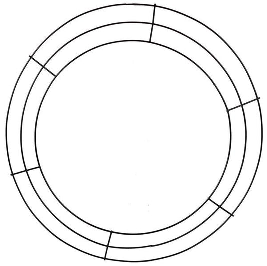 16 Inch Dia Wire Wreath Frame X3 Ties - Black BBCrafts.com