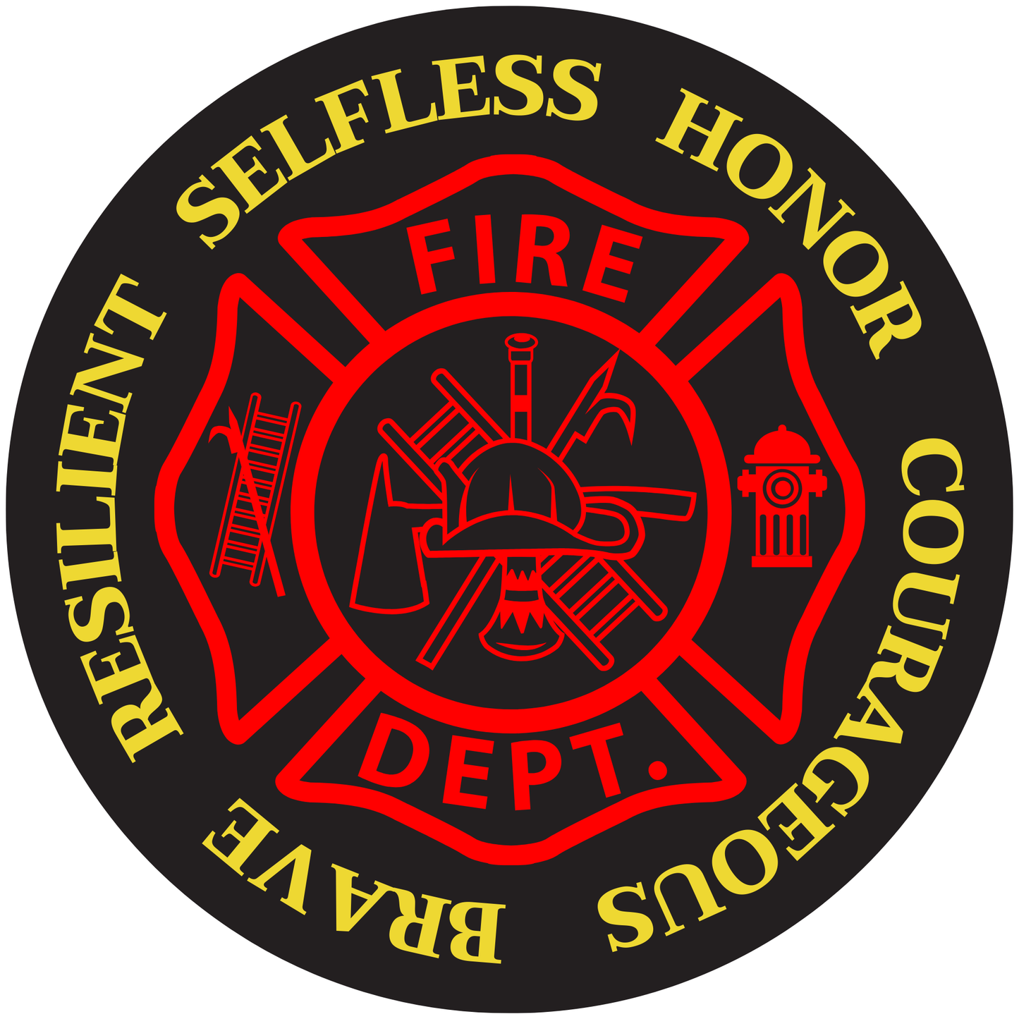 Fire Department Emblem Metal Sign - Made In USA