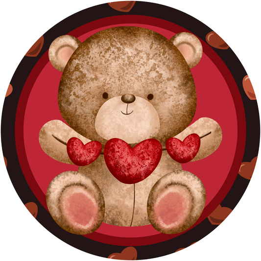 Valentine's Teddy Bear Metal Sign - Made In USA