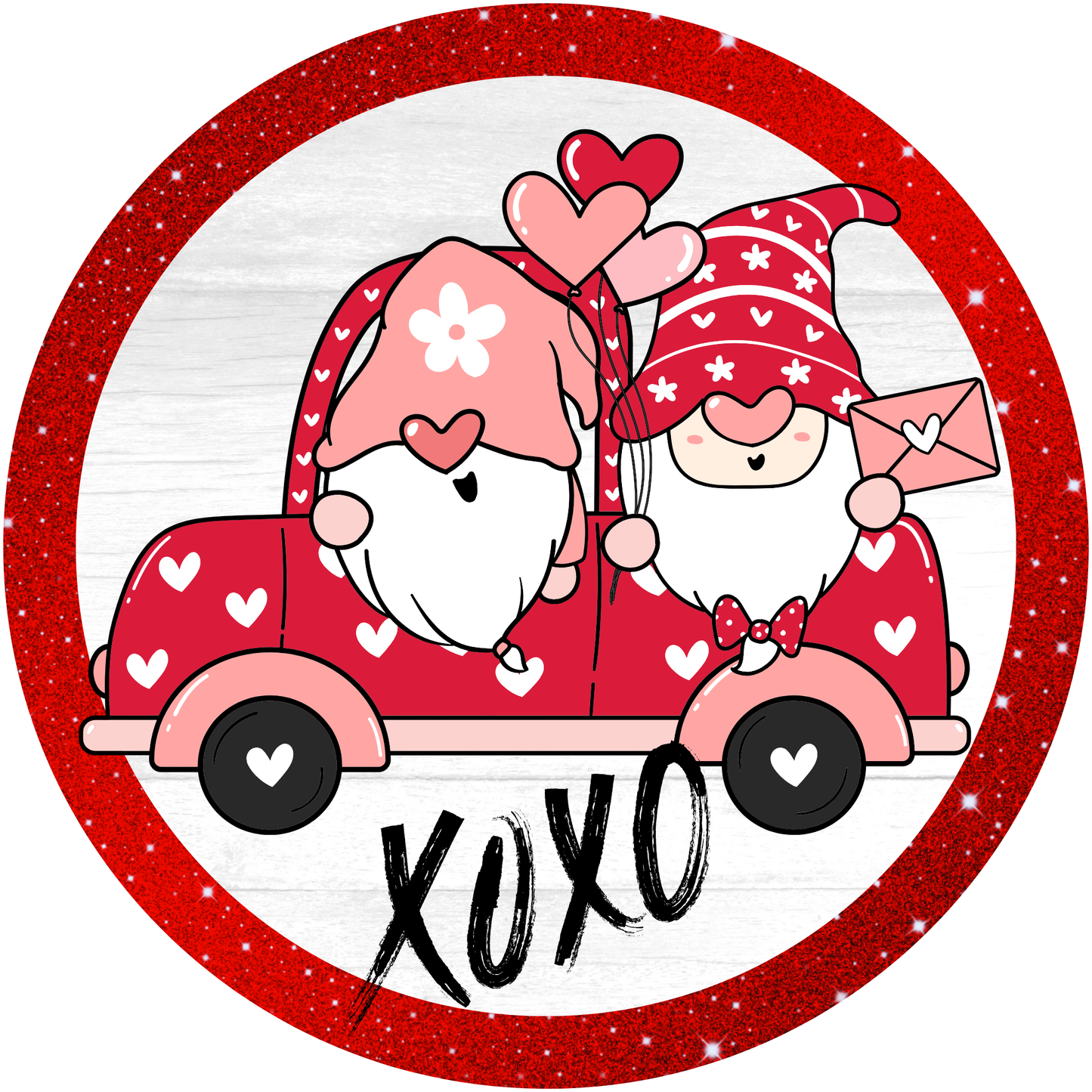 Valentine's Gnome XOXO Metal Sign - Made In USA