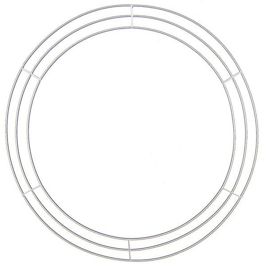 24 Inch Dia Wire Wreath Frame X3 Ties - White BBCrafts.com