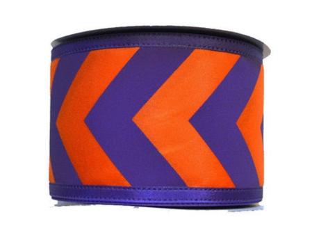 Purple with Orange Chevron Ribbon ( W: 2 - 1/2 Inch | L: 10 Yards )