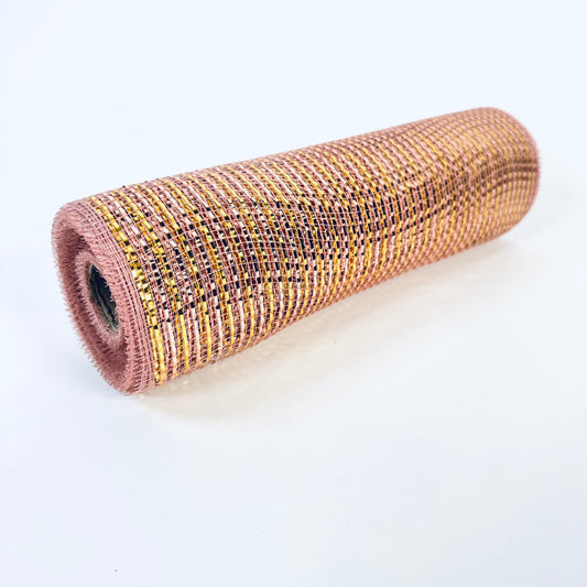 Rose Gold Poly Deco Mesh - ( 10 Inch x 10 Yards )