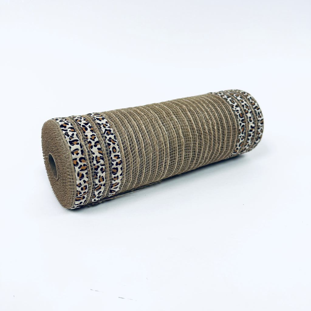 10 Patterned Mesh: Natural Jute & Cheetah Print [XB105610-38