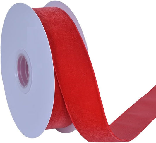 Red Single Face Velvet Ribbon