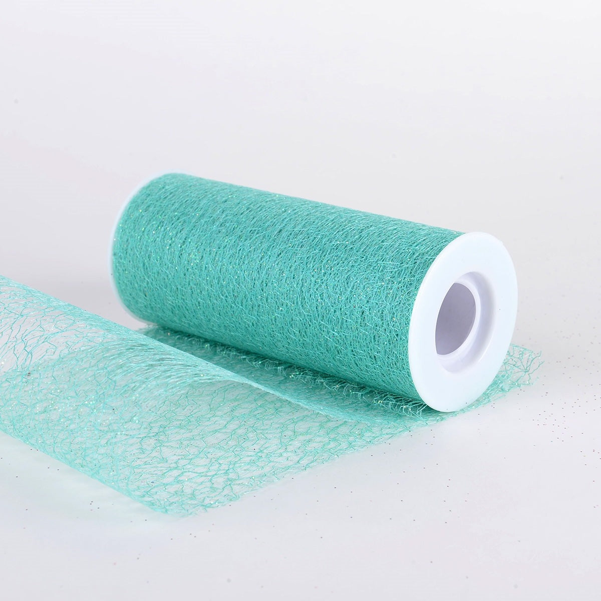 6 x 10 Yd Glitter Sisal Mesh Roll - Aqua BBCrafts.com