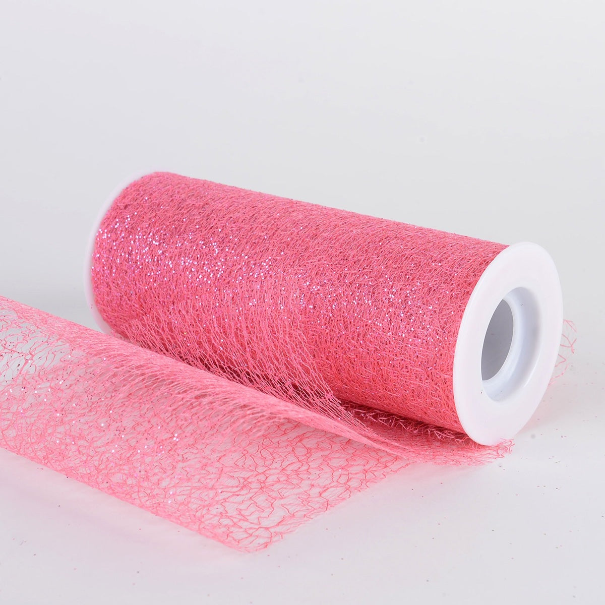 6 x 10 Yd Glitter Sisal Mesh Roll - Coral /Pink BBCrafts.com