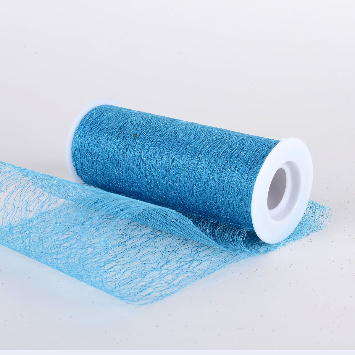 6 x 10 Yd Glitter Sisal Mesh Roll - Turquoise BBCrafts.com