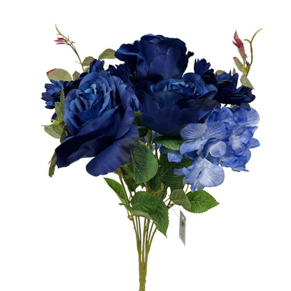 20 Inch Royal Blue Rose Gerber Hydrangea