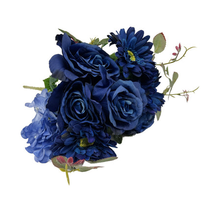 20 Inch Royal Blue Rose Gerber Hydrangea