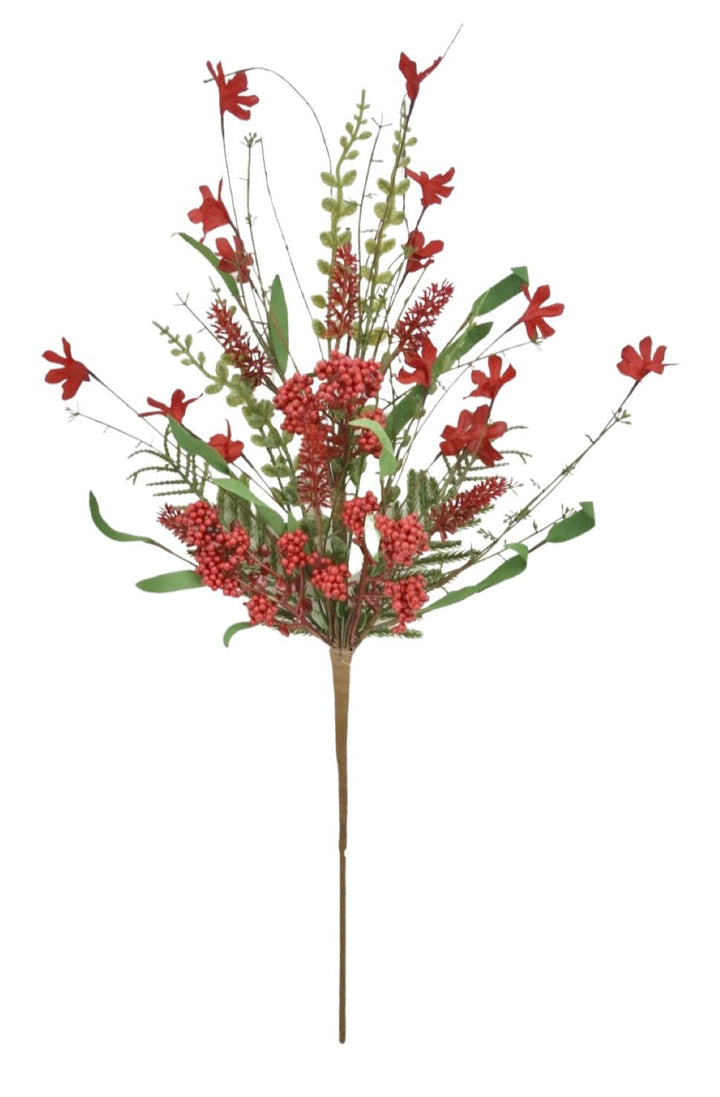 24 Inch Mixed Xmas Spray - Red