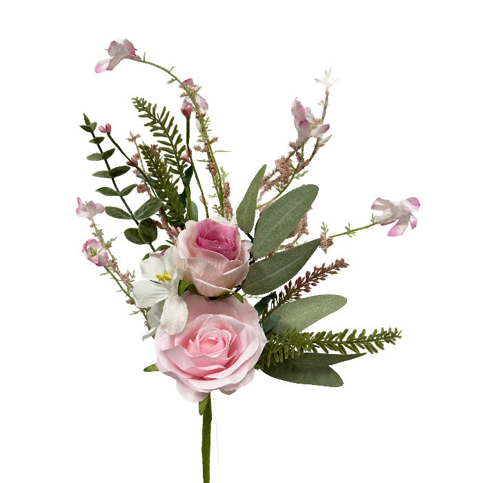 18 Inch Pink Rose Lavender Spray